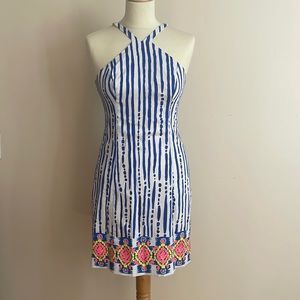 Worn Once Lilly Pulitzer Dress Iveigh Blue Crush Bay Stripe 00